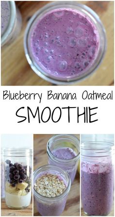Blueberry Banana Oatmeal Smoothie (In a Mason Jar