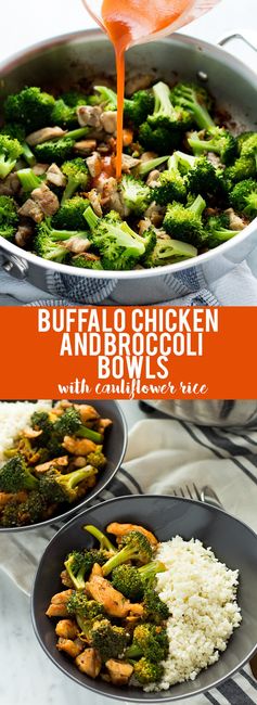 Buffalo Chicken and Broccoli Bowls