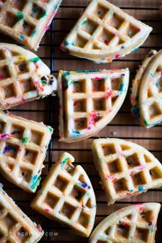 Cake Batter Birthday Waffles