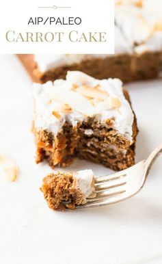 Carrot Cake with Whipped Coconut Frosting (AIP, Paleo
