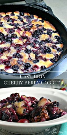 Cast Iron Cherry-Berry Cobbler