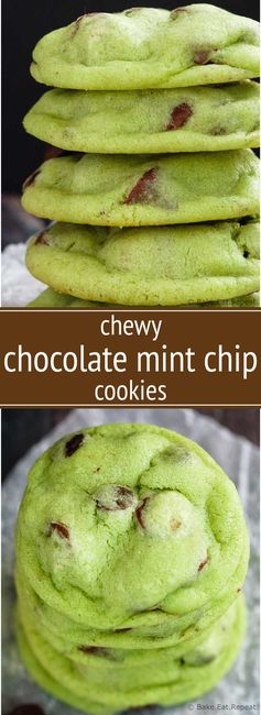 Chewy Chocolate Mint Chip Cookies