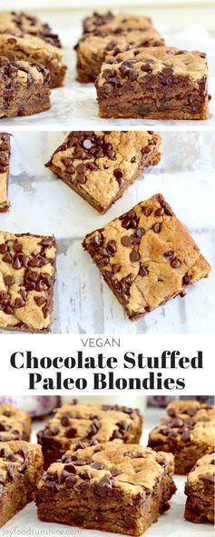 Chocolate Stuffed Paleo Blondies