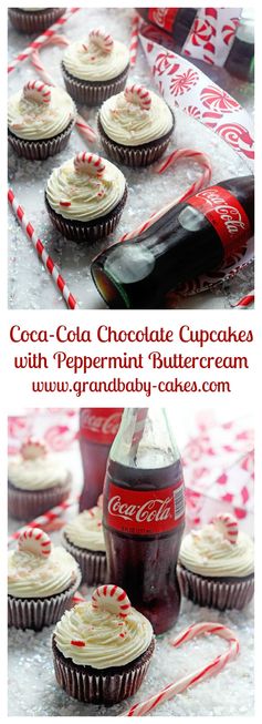 Coca-Cola Chocolate Cupcakes with Peppermint Buttercream