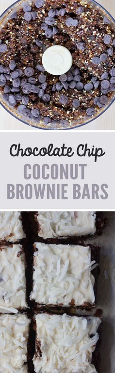 Coconut Chocolate Chip Brownie Bars