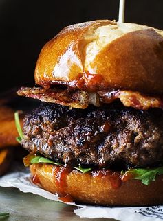 Coffee Rubbed Burgers with Dr. Pepper BBQ Sauce