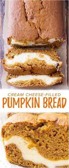 Cream Cheese Filled Pumpkin Bread