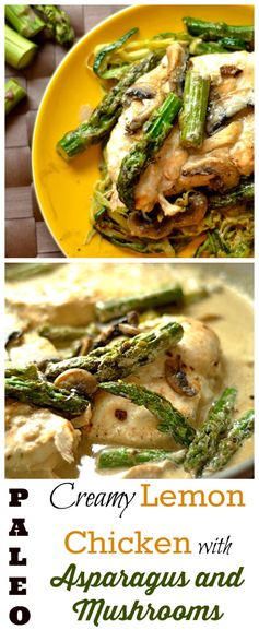 Creamy Lemon Chicken with Asparagus and Mushrooms