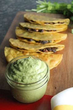 Crispy Black Bean Tacos with Avocado Lime Sauce