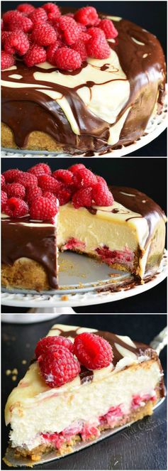 Double Chocolate Ganache and Raspberry Cheesecake