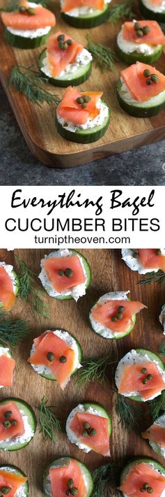 Everything Bagel Cucumber Bites with Smoked Salmon