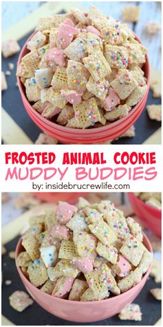 Frosted Animal Cookie Muddy Buddies