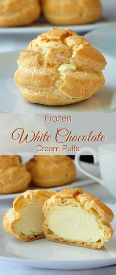 Frozen White Chocolate Cream Puffs