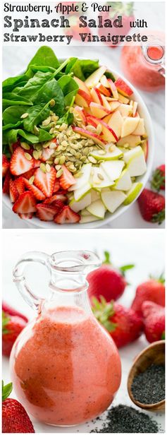 Fruit and Spinach Salad with Strawberry Vinaigrette