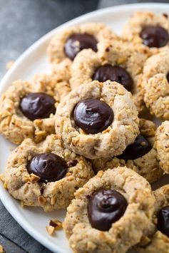 Gluten Free Chocolate Hazelnut Thumbprint Cookies