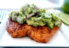 Grilled salmon with avocado salsa