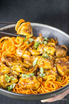 Honey Ginger Garlic Chicken Carrot Noodle Bowls