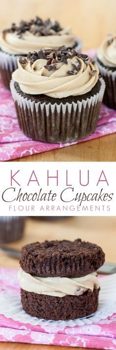 Kahlua Chocolate Cupcakes with Espresso Buttercream Frosting