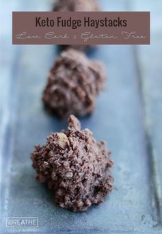 Keto Chocolate Fudge Haystacks - No Bake