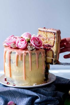 Lemon, Almond & Raspberry Layer Cake