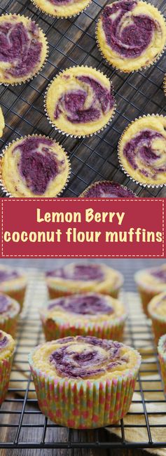 Lemon Berry Coconut Flour Muffins