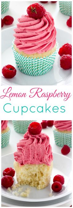 Lemon Cupcakes with Raspberry Buttercream