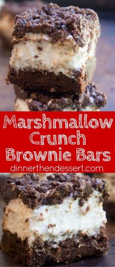 Marshmallow Crunch Brownie Bars