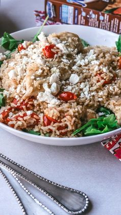 Mediterranean Chicken and Rice Skillet