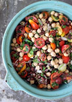 Middle Eastern Chickpea & Black Bean Salad