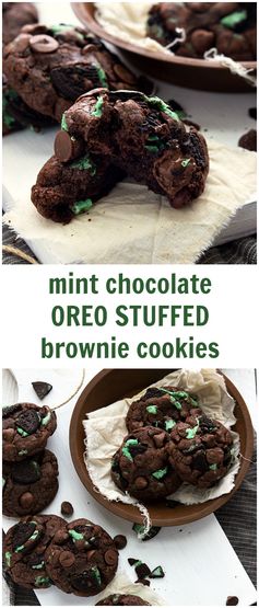 Mint Chocolate Oreo Stuffed Brownie Cookies
