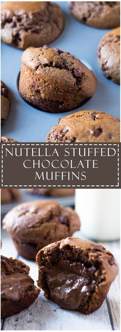 Nutella Stuffed Double Chocolate Muffins