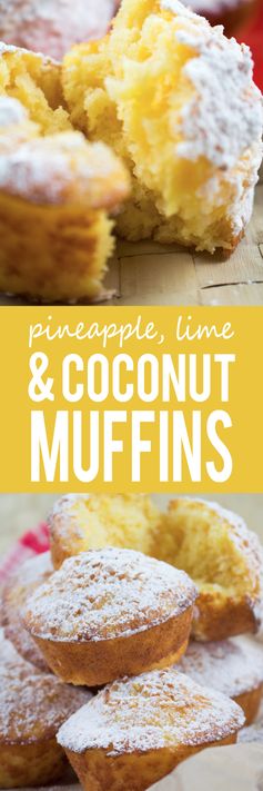 Pineapple, Lime and Coconut Muffins