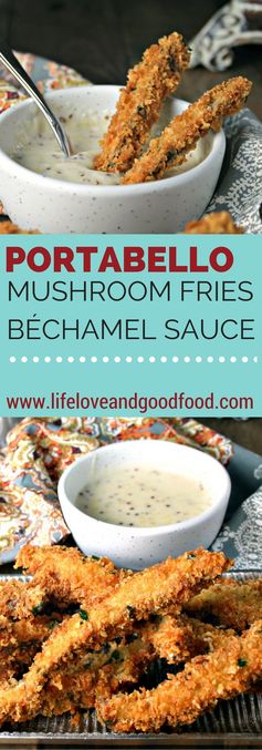 Portabello Fries with Béchamel Mustard Dipping Sauce