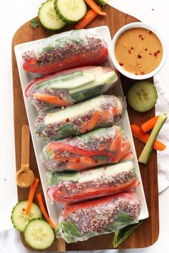 Quinoa Spring Rolls with Cashew Dipping Sauce