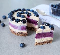 Raw vegan blueberry cheesecake