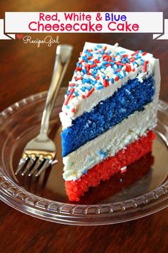 Red, White and Blue Cheesecake Cake