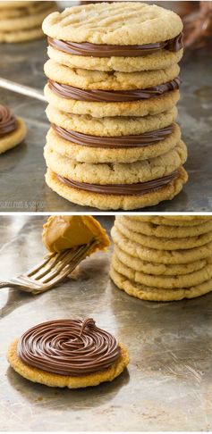 Salted Nutella and Peanut Butter Sandwich Cookies