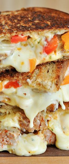 Sausage and Pepper Chipotle Grilled Cheese