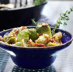 Skillet brussels sprouts with bacon & sherry