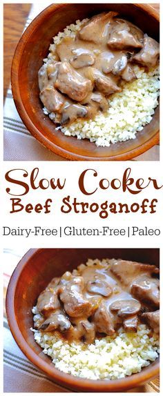 Slow Cooker Beef Stroganoff (Paleo, Dairy-Free, Whole 30