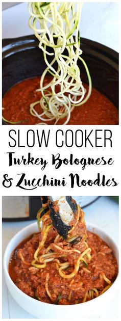 Slow Cooker Turkey Bolognese & Zucchini Noodles