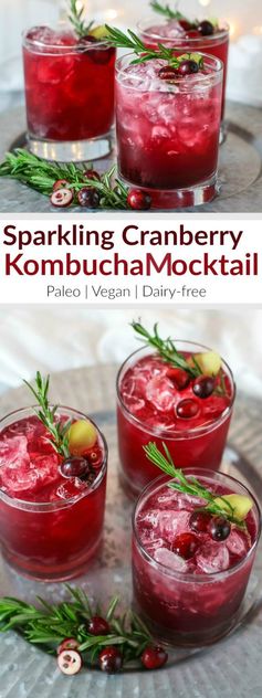 Sparkling Cranberry Kombucha Mocktail