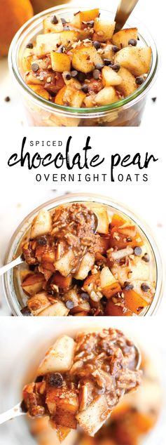 Spiced Chocolate Pear Overnight Oats