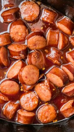 Sweet and Spicy Slow Cooker Kielbasa Bites