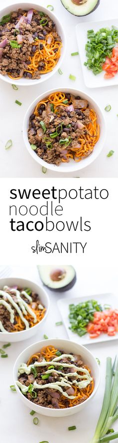 Sweet Potato Noodle Taco Bowls