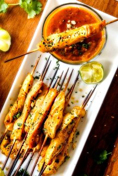 Thai Chicken Satay with Peanut Sauce (baked or grilled!