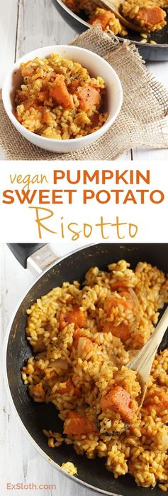 Vegan Pumpkin Sweet Potato Risotto