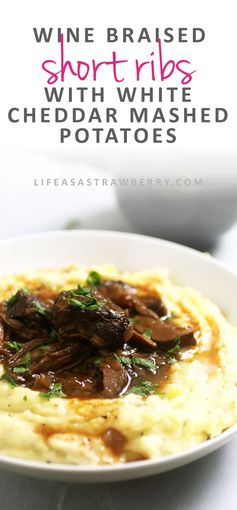 Wine Braised Short Ribs with White Cheddar Mashed Potatoes