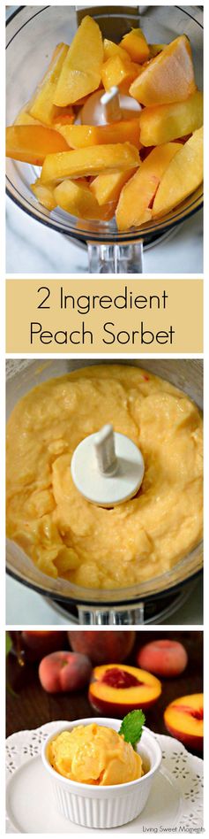 2 Ingredient Peach Sorbet