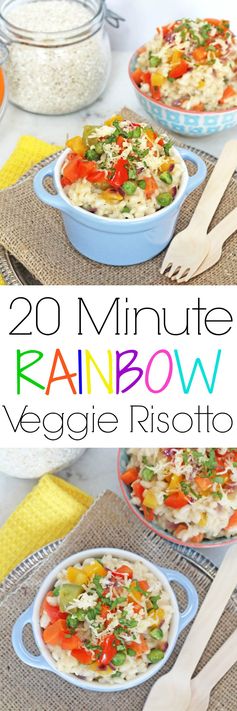 20 Minute Rainbow Veggie Risotto